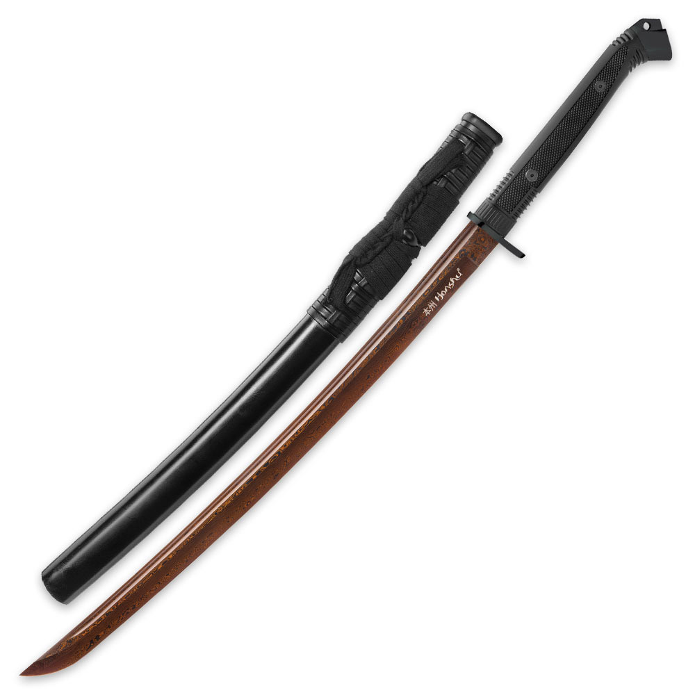 Sword Honshu Boshin Hellfire Damascus Handmade Wakizashi Sword